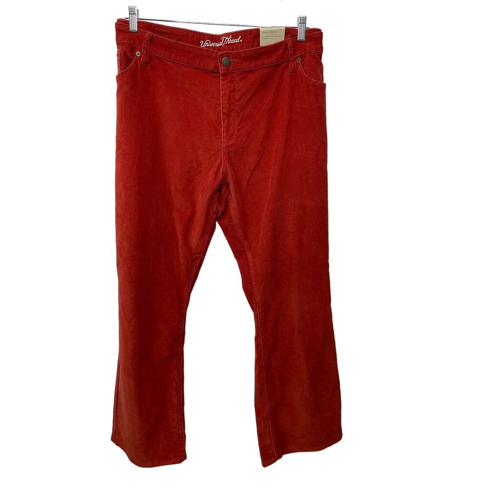 NWT Universal Thread High Rise Corduroy Skinny‎ Bootcut  Jeans Orange Red 26 R